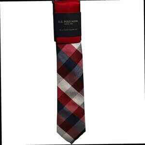 U.S. POLO ASSN Men's 100% Tie & Pocket Square‎ ~ Plaids & Checks ~ Hand Made!